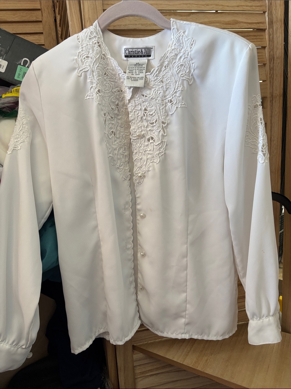 Christie and Jill White Embroidered Blouse 2P